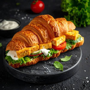 Paneer Tikka Croissant Sandwich