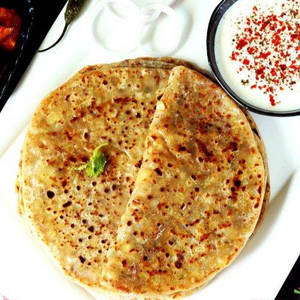 2 Aloo Paratha + Dahi + Butter + Achar