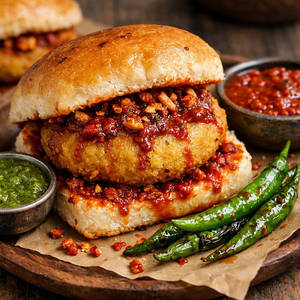 Schezwan Vada Pav