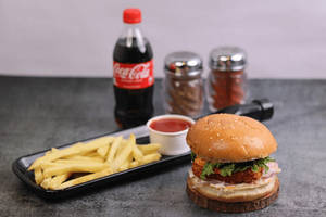 Crispy Paneer Burger Meal