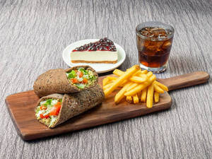 Brown Baked Falafel Wrap Meal