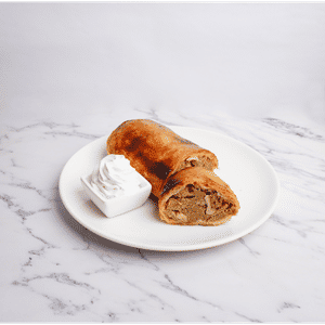 Apple Strudel Slice With Fresh Cream
