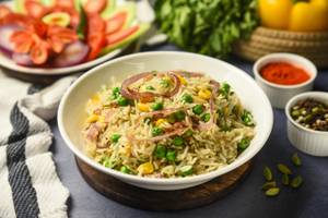 Fried Onion Corn Peas Pulao