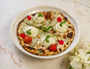 Broccoli And Mascarpone Kulcha, Confit Tomato