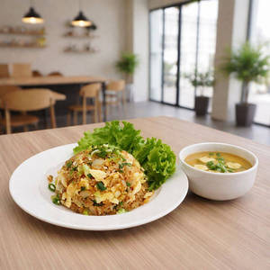 Egg Fried Rice With Potato Soup