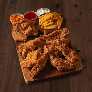 8 Pc Peri Peri Strips, 5 Pc Hot & Crispy, 2 Dips,Fries And A Pepsi 250Ml