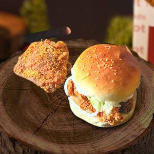 Fried Chicken Burger With 1 Pc Hot & Crispy And Pepsi 250Ml