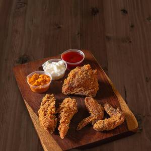 1 Hot & Crispy Chicken, 2 Chicken Strips, 2 Chicken Wings,1 Dip & Pepsi 250Ml