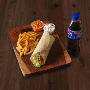Chicken Roll With 1 Fries, 2 Dips And 1 Pepsi 250Ml
