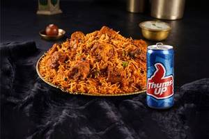 Tandoori Soya Chaap Biryani with Thums Up