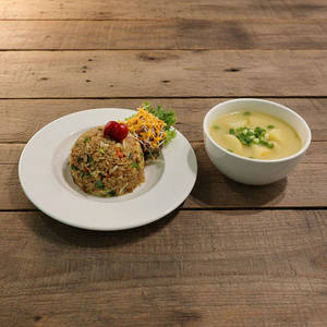 Veg Fried Rice With Potato Soup