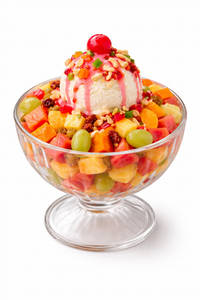 Fruit Salad With Single Ice Cream