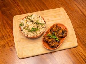 Pulao Rice With Prawns Ghee Roast