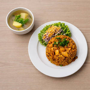 Kimchi Chicken Fried Rice With Potato Soup