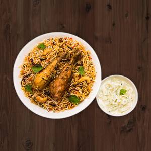 Chicken Egg Biryani With Raita