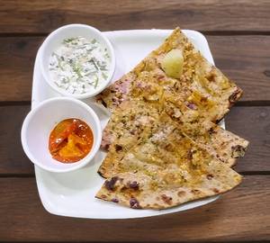 Aloo Paratha With Boondi Raita