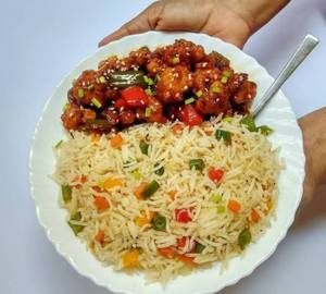 Veg Rice + Gobi manchurian