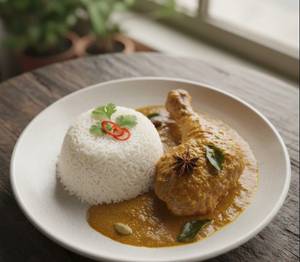 Rice With Chicken Curry (1 Piece)