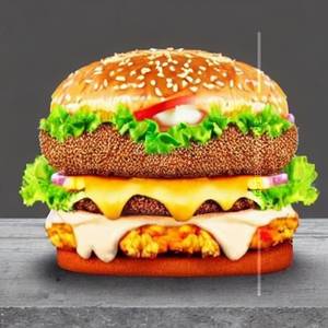 DOUBLE CHEESE CHICKEN BURGER