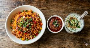Schezwan fried rice + Masala Buttermilk
