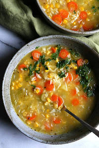 Veggie Crinkle Cut Rice Soup