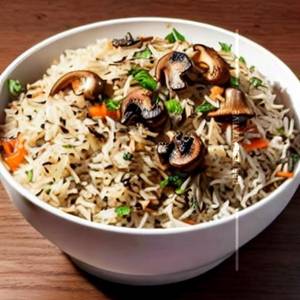 Burnt Garlic Mushroom Rice