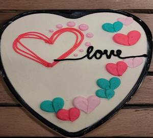 Love Vanilla Heart Shape Customize Cake