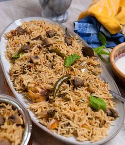 Mushroom Biriyani & Pineapple Juice