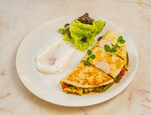 Harissa Paneer Quesadilla, Garlic Toum
