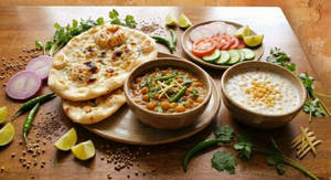 Chole + 2 Aloo Naan + Raita + Salad