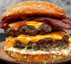 Chicken Double Down Double Cheese Burger
