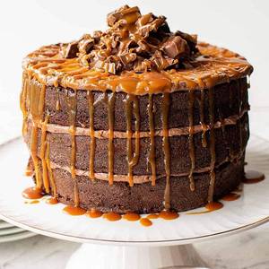 Chocolate caramel exotic cake