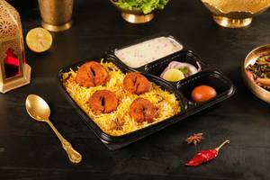 Soya Chaap Dum  Biryani Thali