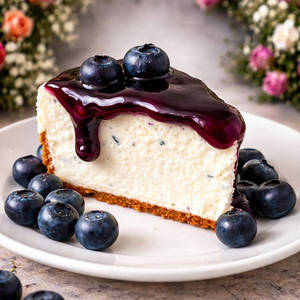 Blueberry Baked Cheesecake Slice