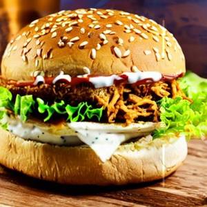 Pulled Butter Chicken Burger