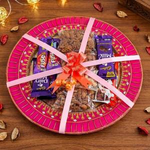 Assorted Round Dry Fruits & Chocolates Gifting Tray