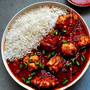 Burnt Chilli Chicken Rice