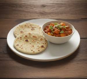 2 roti with  paneer sabji