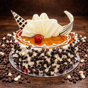 Eggless Caramelchip Cake(500g.)