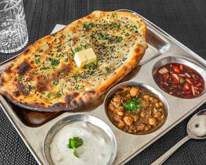 Aloo Kulcha + Chole + Raita