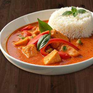 Thai Curry Red With Steam Rice