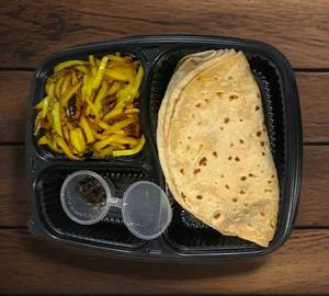 4 butter tawa roti+Aloo bhujia+salad achar