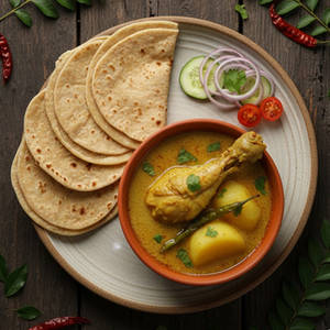 Chicken Mangshor Jhol With Choice Of Breads