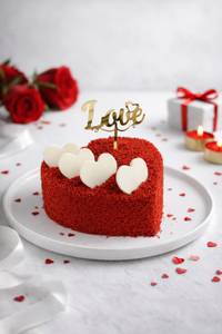 Love Red Velvet Heart Cake (500 Gm)