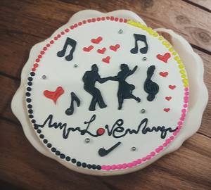 Music Theme Blueberry Love Cake