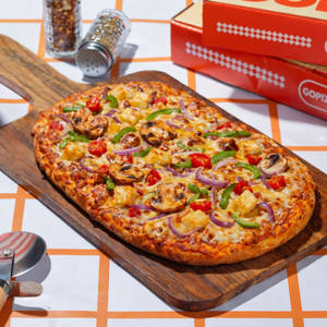 Barbecue Mushroom Chicken Pizza.