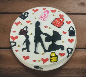 Mom Red Soan Chocolate Design Cake