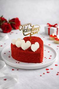 Valentine Heart Red Velvet Cake (500 Gm)