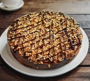 Almond Brownie Waffle Cake