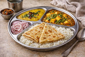 Matar Paneer Dal Tadka Homely Thali